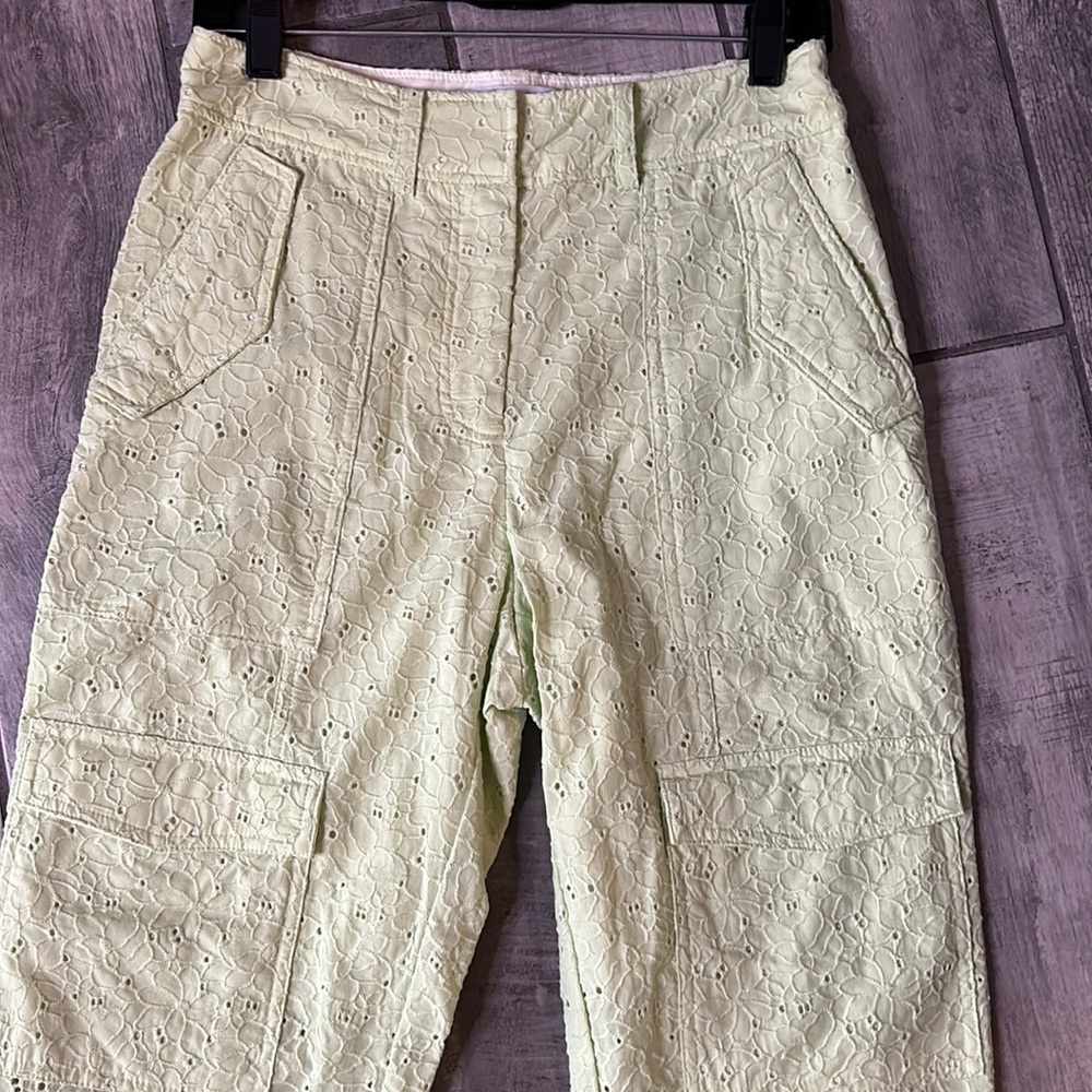 Derek Lam 10 Crosby eyelet cargo light green pants size 4 small women’s nwot - Picture 5 of 10